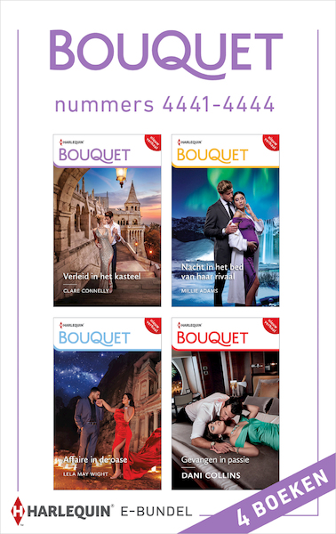 Bouquet e-bundel nummers 4441 - 4444 - Clare Connelly, Dani Collins, Millie Adams, Lela May Wight (ISBN 9789402561401)