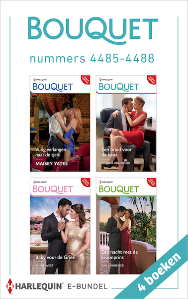 Bouquet e-bundel nummers 4485 - 4488 - Maisey Yates, Natalie Anderson, Annie West, Kim Lawrence (ISBN 9789402564167)